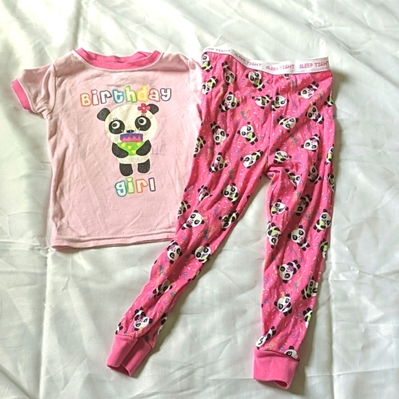 Faded Glory Birthday Girl Panda Pajama Set - Picture 1 of 6